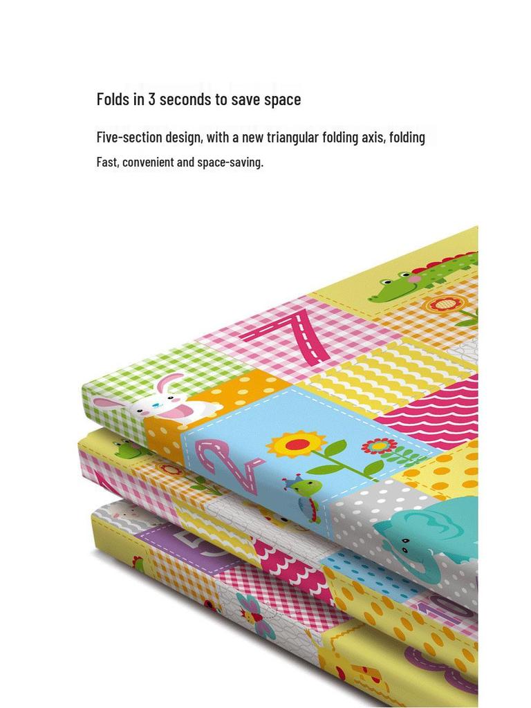 Huaying Foldable Thickened Infant Crawling Mat - Children's Foam Floor Mat with Edging