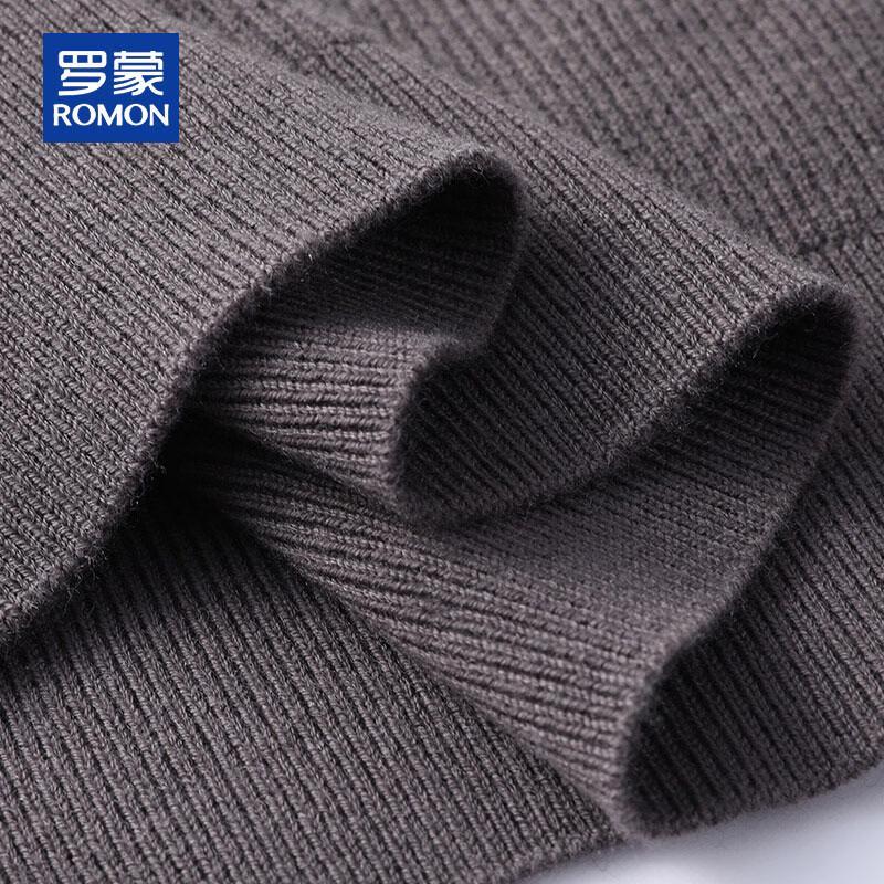 ROMON Men's 100% Pure Wool Round Neck Pullover Sweater