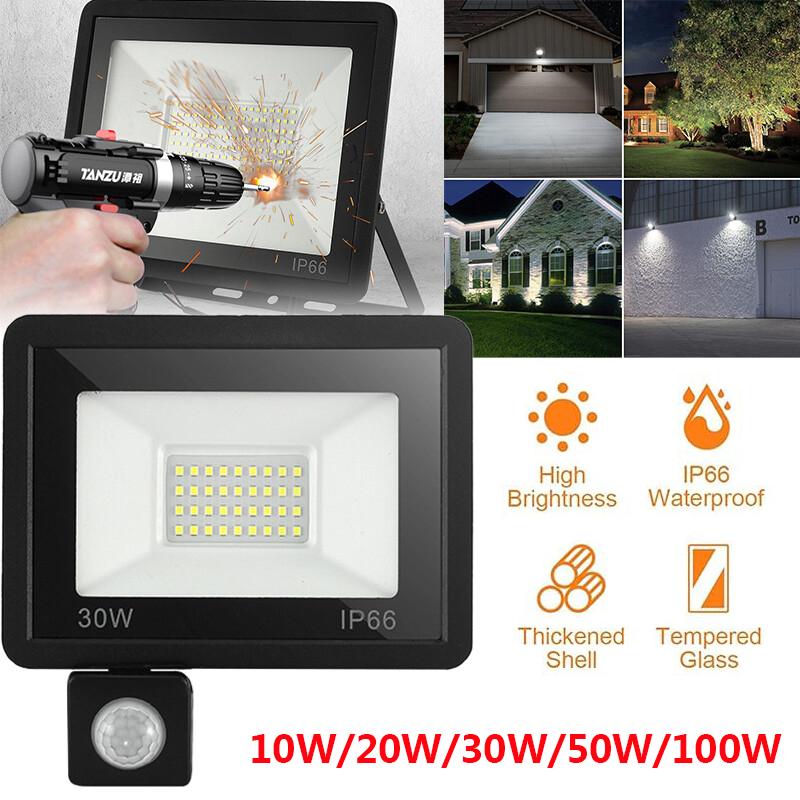 LED Flood Light IP66 Waterproof PIR Motion Sensor Floodlight Outdoor LED Spotlight For Garden Street Lighting 100W 50W 30W 20W