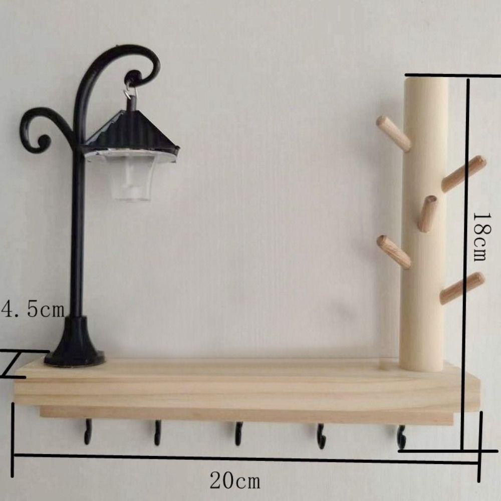 New Olid Wood Wood Wall Key Hook Wood Finish 6 Hooks Key Storage Rack Easy Install No-Drill Entryway Organizer Entryway