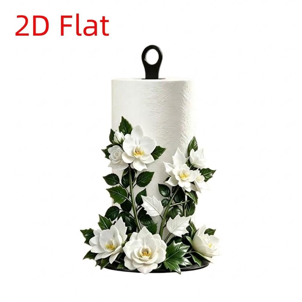 Freestanding Christmas Paper Towel Holder Acrylic Wood Base Kitchen Roll Dispenser Living Room