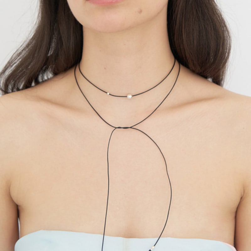 STILL INSTANT Sea Bubble Leather Necklace