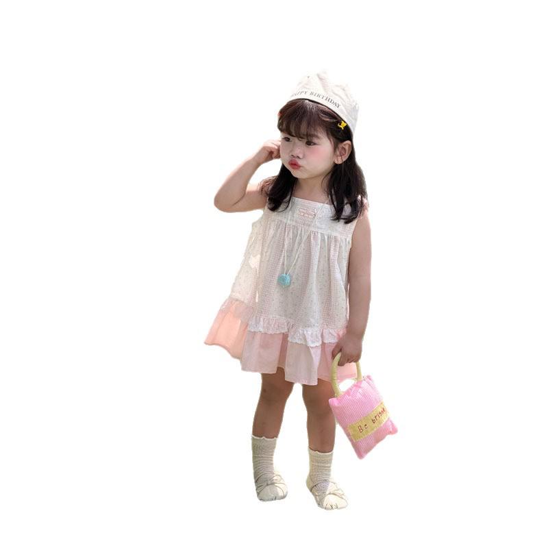 Kids' Sleeveless Summer Floral Dress - Korean Style