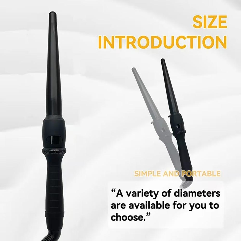 Haarwelle Haarkräuselung Birnenblütenkegel Coiffure Keramik-Lockenstab für Haarstab LCD-Anzeige Haarstyling-Geräte