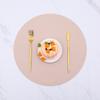 Round placemat table mat leather western food mat thermal insulation mat cloth Nordic household bowl coaster anti-scalding leather placemat