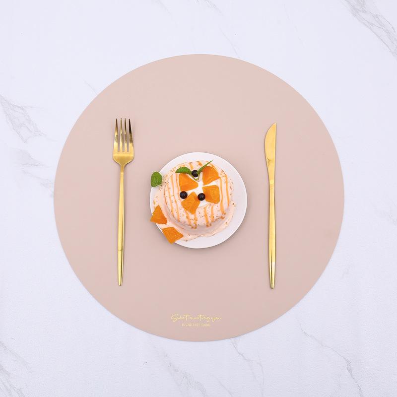 Round placemat table mat leather western food mat thermal insulation mat cloth Nordic household bowl coaster anti-scalding leather placemat