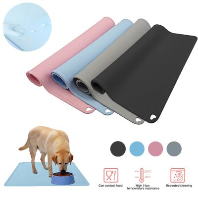 Tapis pour animaux de compagnie antidérapant et imperméable de qualité pour chat, tapis de nourriture pour animaux de compagnie en silicone coloré, tapis pour bol d'eau potable, tapis d'alimentation pour chien, facile à nettoyer