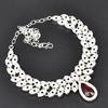 Garnet Gemstone 925 Sterling Silver Overlay Leaf Design Statement Necklace for Women  Red Gemstone Pendant Jewelry