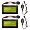 2PCS 7.4V 1000mAh 2S Li-ion Battery with SM-3P Plug and USB Charging Cable for DE82, TK3086B, G20601 RC Remote Control Car, TK-3082B, Special