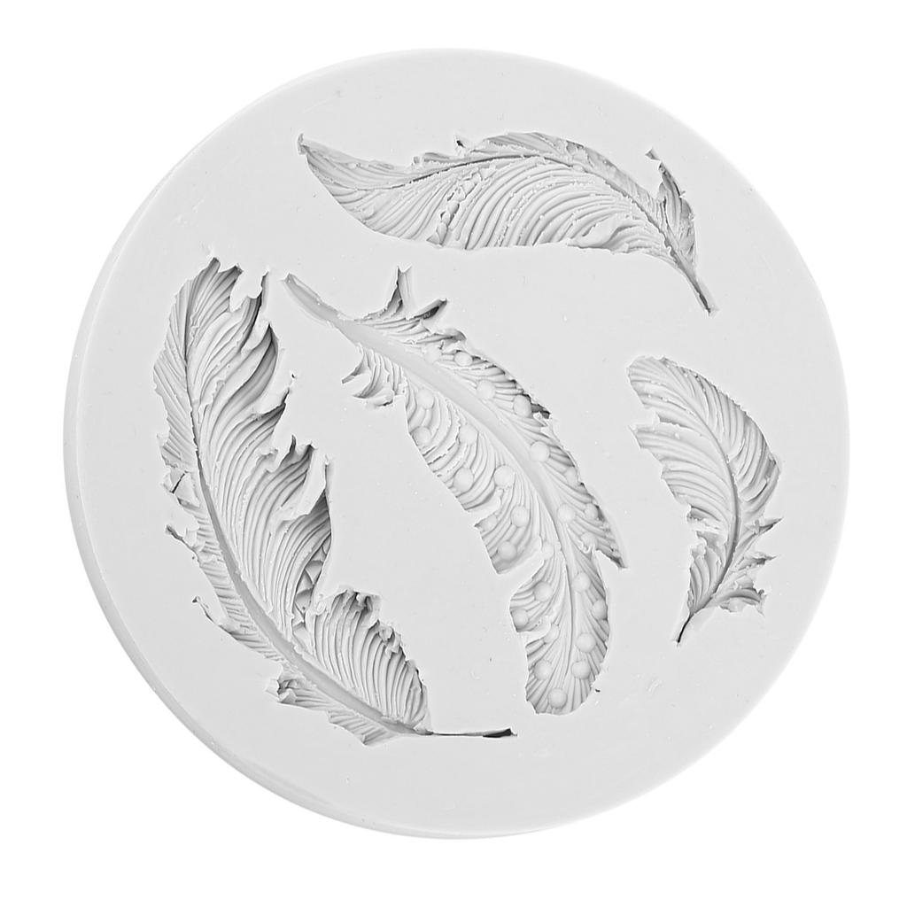 DIY Silicone Feather Shape Fondant Cake Decorating Mold Chocolate Mould Tool