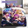 KDA Pattern Bedding Quilt Set Quilt Cover Pillowcase Home Decoration Gift (1 * duvet cover + 2 * pillowcase, without core)