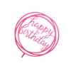 Round Happy Birthday Letter Cake Topper Acrylic DIY Cupcake Cake Smash Candle Party Handmade Stick