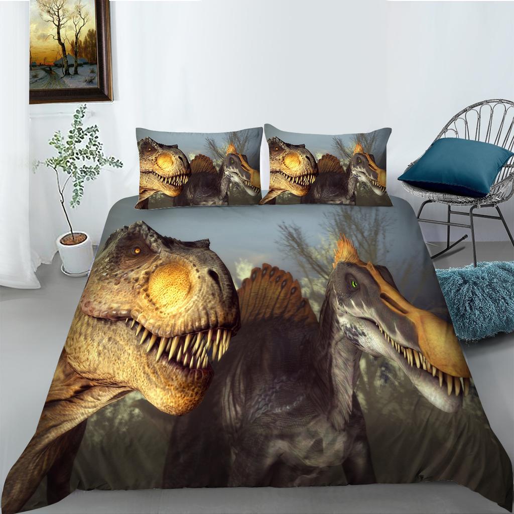 Polyester Duvet Cover Pillowcase Two-Piece Set 3D Digital Printing Dinosaur Series