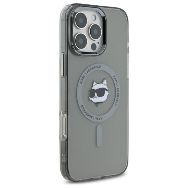 Karl Lagerfeld Klhmp16Lhlschk Iphone16 Pro 6.3 Czarny/Black Hardcase Iml Metal Choupette Head Magsafe