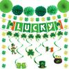 St. Patrick's Day Party Supplies: Flag Swirls, Floral Pulls, Paper Flowers & Fans.