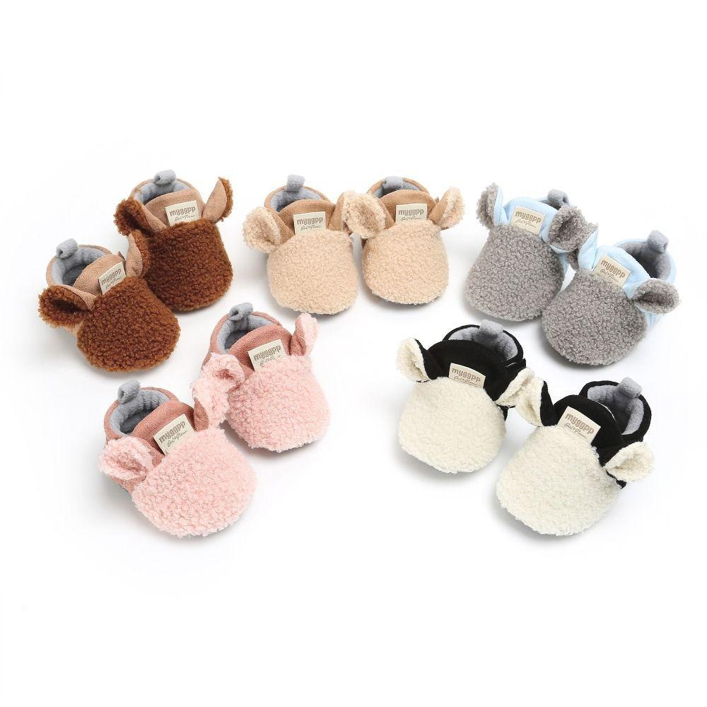 Soft Baby Crib Shoes Non-Slip Sole Baby Walking Shoes Cartoon Newborn Baby Booties Winter