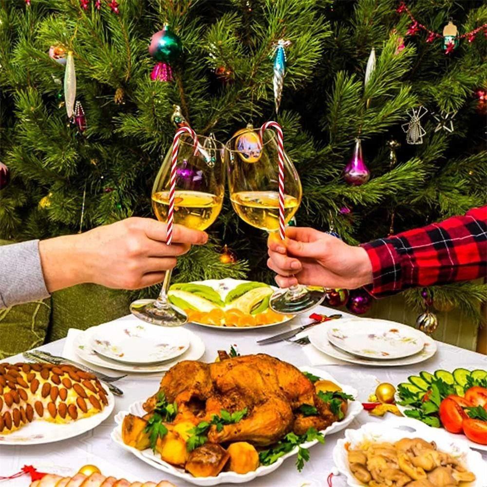 6 Pcs 15cm Acrylic Crutch Twisted Xmas Tree Hanging Ornaments Christmas Canes  Noel Tree Decorations