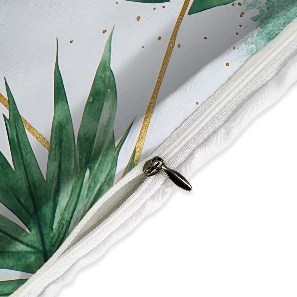 Temu Leaf Shadow Golden Thread Digital Printing Quilt Set Three-Piece Home Textile Kit