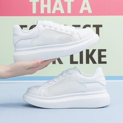 Fashion Hot Women Sneakers 2024 Fashion Breathble Vulcanized Shoes Leather Platform Shoes White Lace Up Casual Shoes Zapatos Mujer
