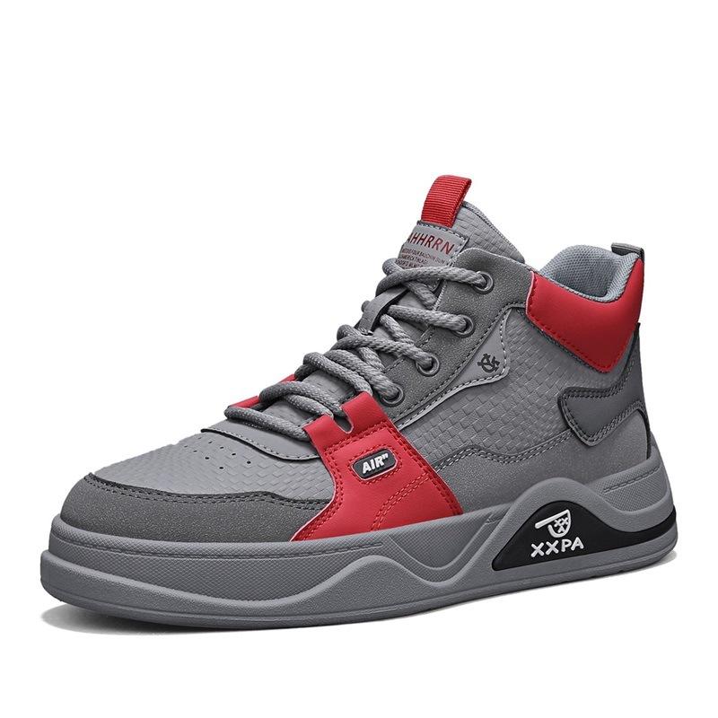 Vier Jahreszeiten Neue High-Top Board Schuhe Jugend Dicke Sohle Höhensteigernd Farbpassend Freizeit Schuhe Große Größe Outdoor Sport