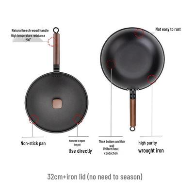 San Jia Long 32cm Japanischer Schmiedeeisen-Wok