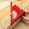 Imperial 180 Degree Adjustable 3D Adjustable Woodworking Square Protractor Aluminum Triangle Ruler With T-sqaure Scribing Holes