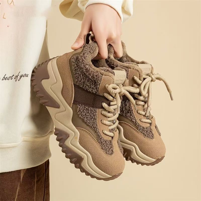 

Dad shoes casual shoes women s snow boots winter women s shoes velvet warm cotton shoes fashion thick sole high top 40