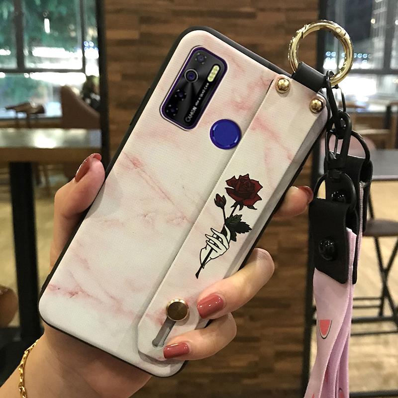 Shockproof Wrist Strap Phone Case For Tecno Camon15/15Air/16S/KD7H/CD6/CD7/Spark5/5Pro Wristband Protective Back Cover