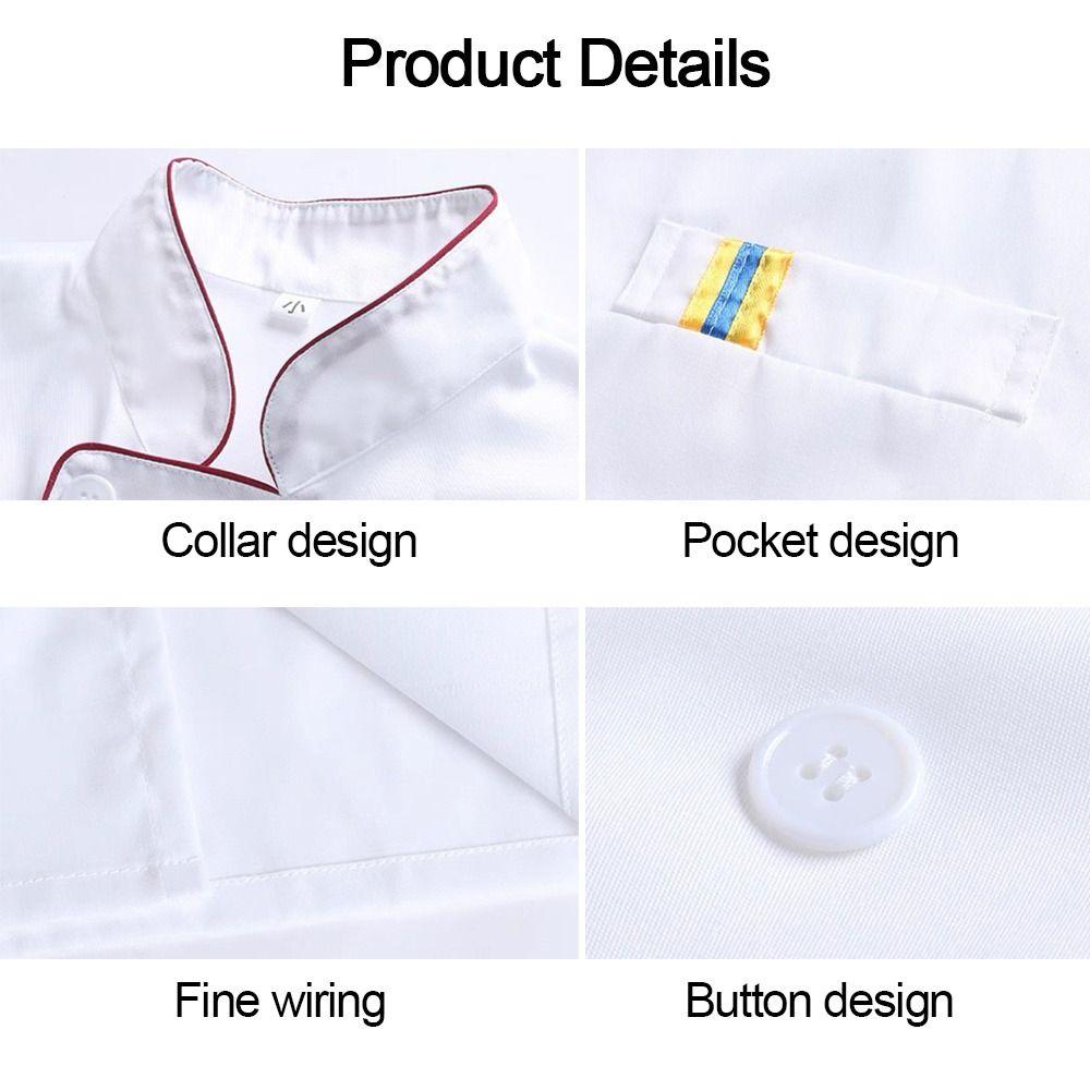 Uniforme de Chef Unisexe Manches Courtes Longues Uniforme de Travail Nouvelle Salopette Restaurant