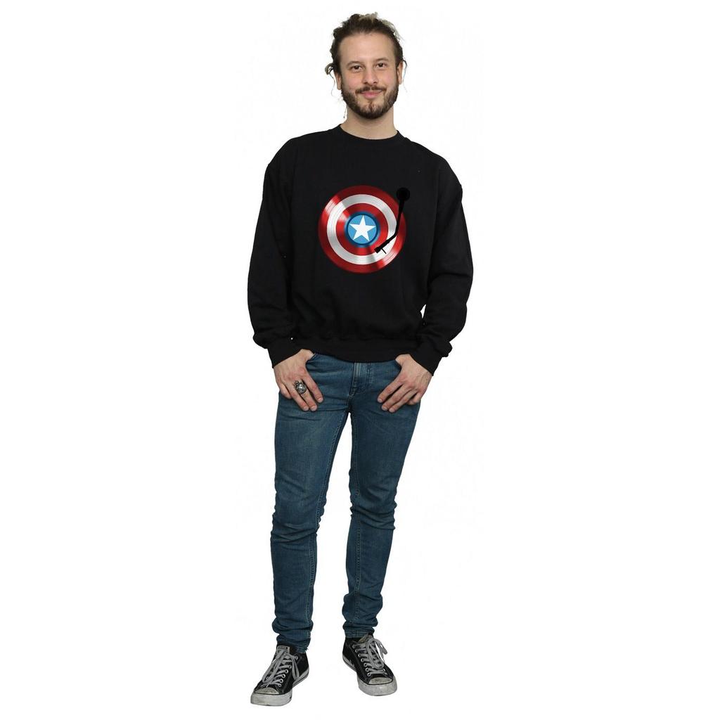Marvel Mens Captain America Turntable Sweatshirt