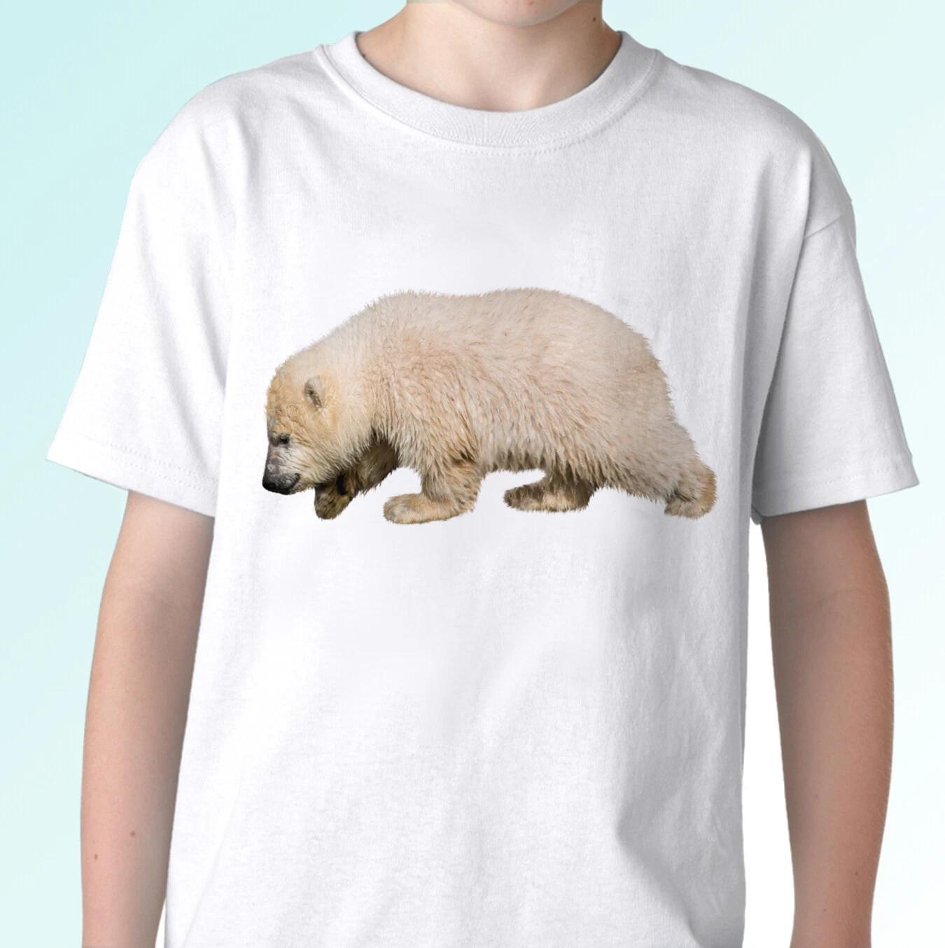 

Polar Bear white kids boys T-Shirt sea animal art tee top gift s s kids baby sizes 100