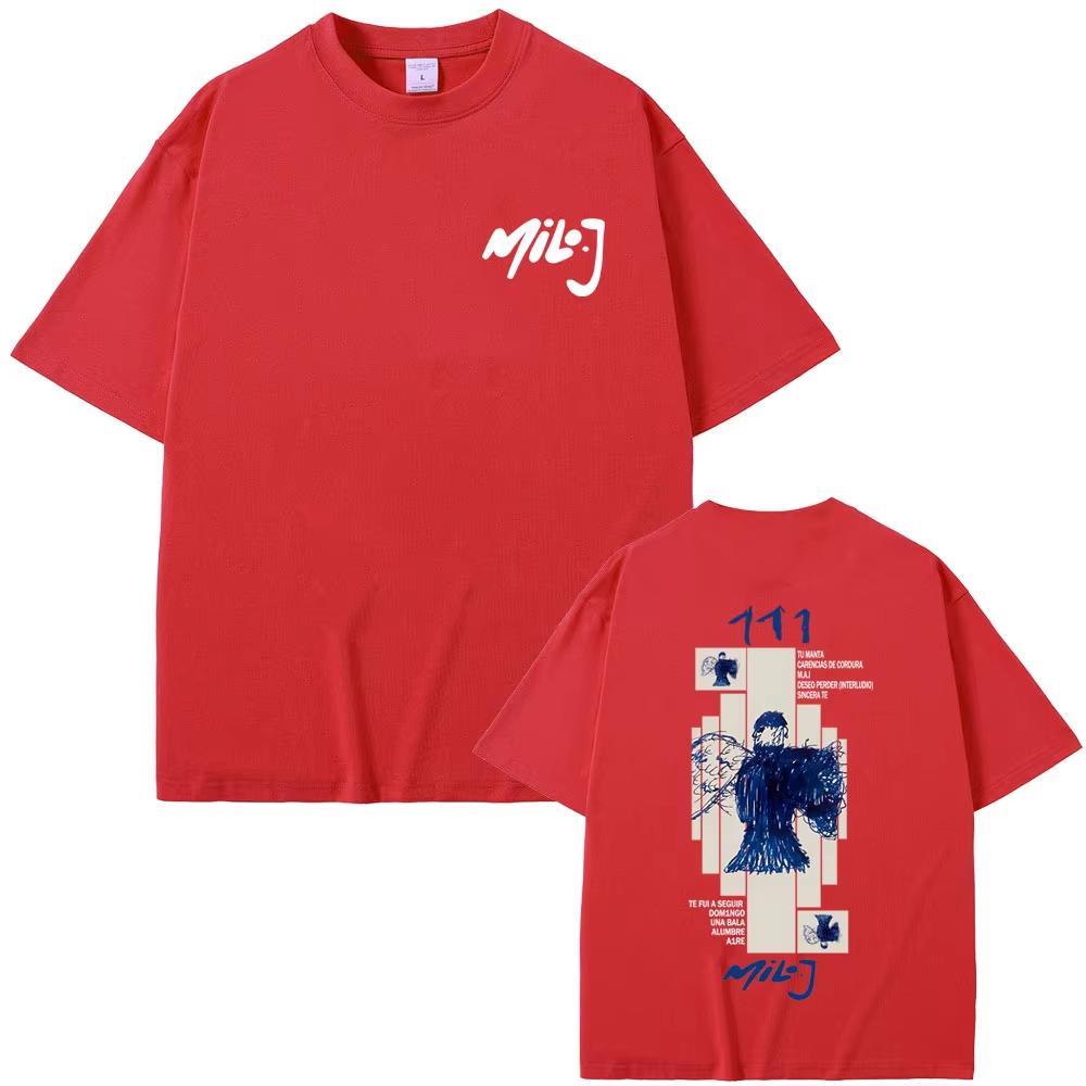 Rapper Milo J 111 Album Graphic T Shirts Men Women Fashion Oversized T-shirt Casual Vintage Cotton Short Sleeve T-shirts
