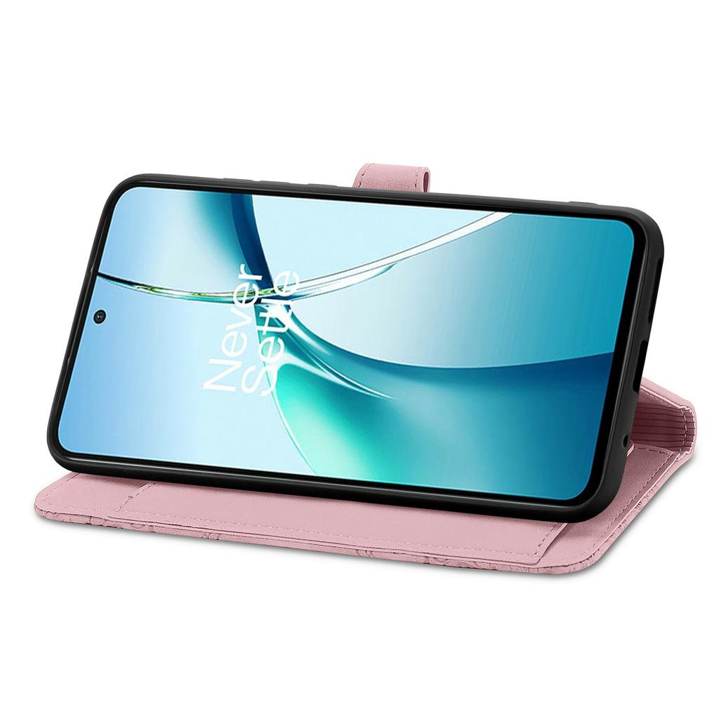 For Honor X5c Plus 4G Zipper Wallet Case with Strap Flower Imprint PU Leather Phone Cover