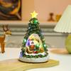Weihnachtsbaumdorf Beleuchtete Figur mit Drehender Weihnachtsmann-Eisenbahn Spielt 8 Weihnachtslieder Handbemalte Winterlandschaft Dekoration Geschenk für Freunde