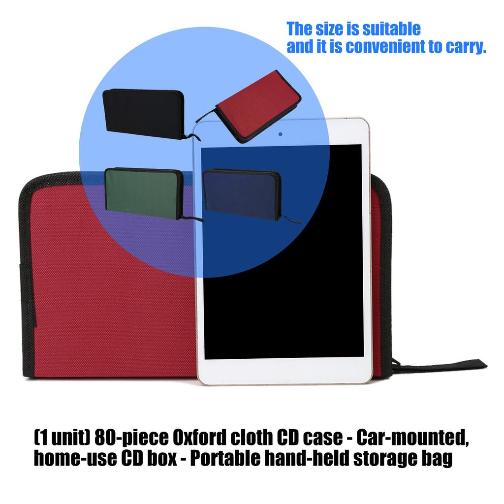 High Capacity 80 Disc Pouch Sturdy Oxford Textile Disc Case Convenient Handle Perfect For Disc Enthusiasts And Collectors