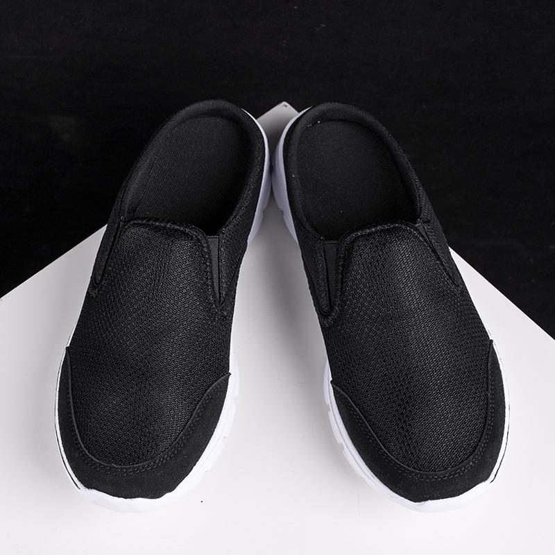 Men's Indoor Slippers Summer Breathable Semi -slippers Fashion Trend One Foot Kick Lazy People Casual Flying Men's Shoes