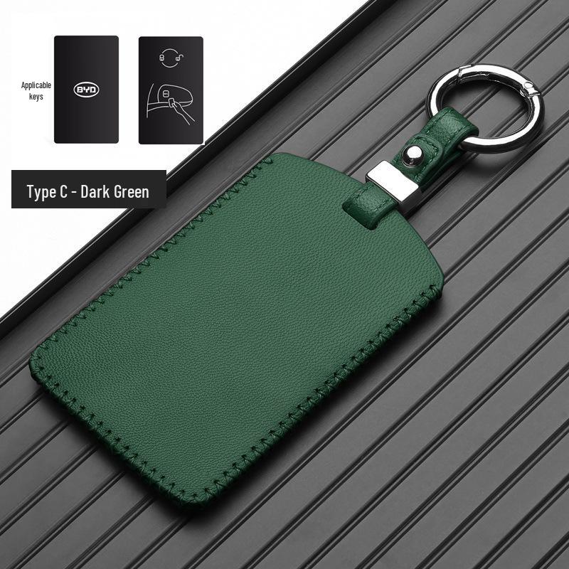 BYD Han EV Key Case: Genuine Leather for Dolphin, Qin PLUS, Song Pro, Tang - New Energy Car Key Bag