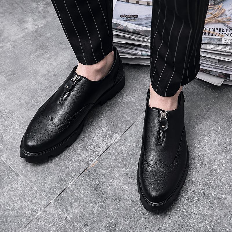 Luxury Brand Men's Glossy Leather Shoes High-end Office Business Dress Shoes Low Heels Men's Casual Shoes Pointed Fashionable