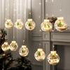 Christmas Lights Indoor Home Room Decoration Night Lights LED Bauble Wishing Ball Window Curtain Fairy Garland Lighting String