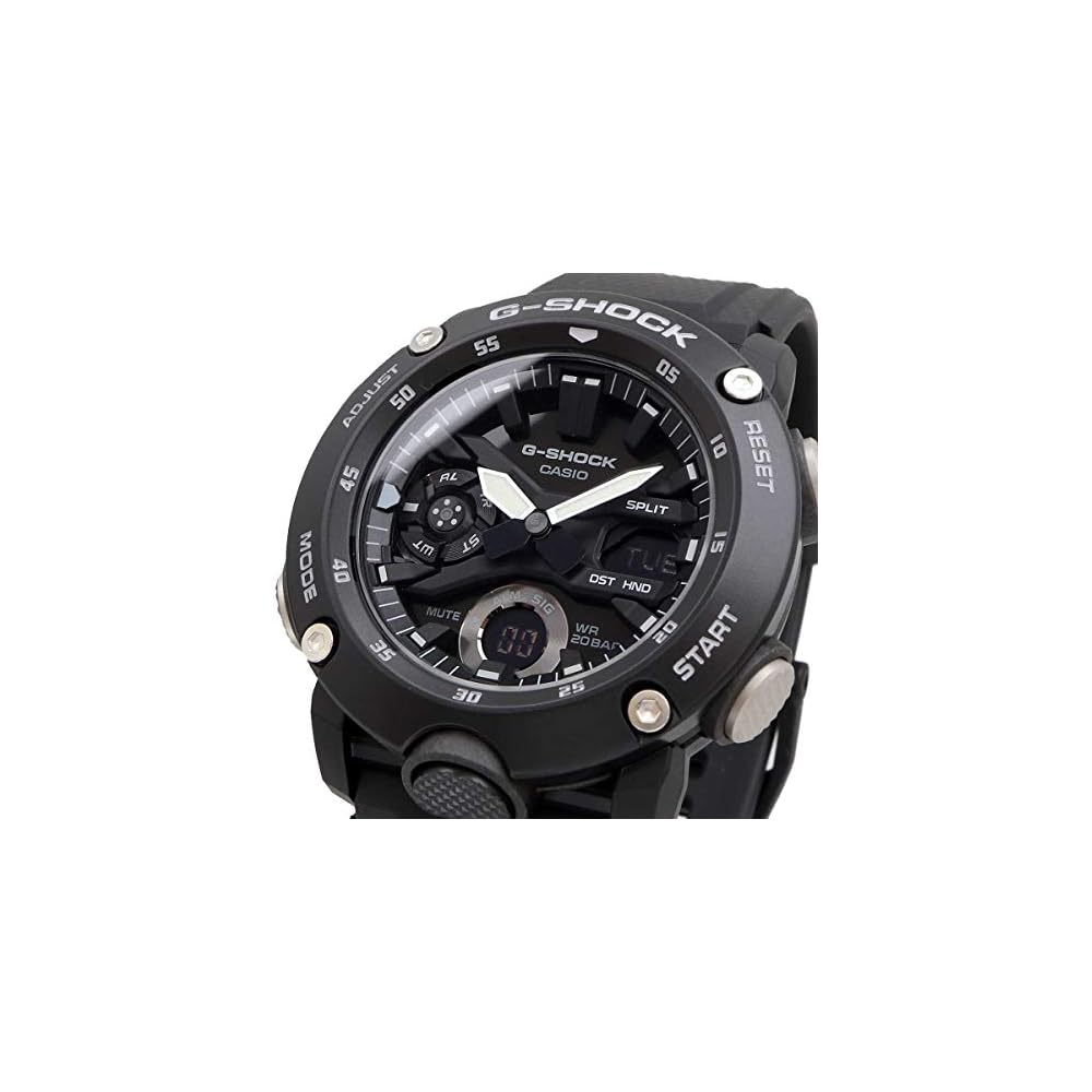 Casio G-Shock GA-2000S-1A Analog-Digital Watch Black Carbon Resin 20 Bar Water Resistant