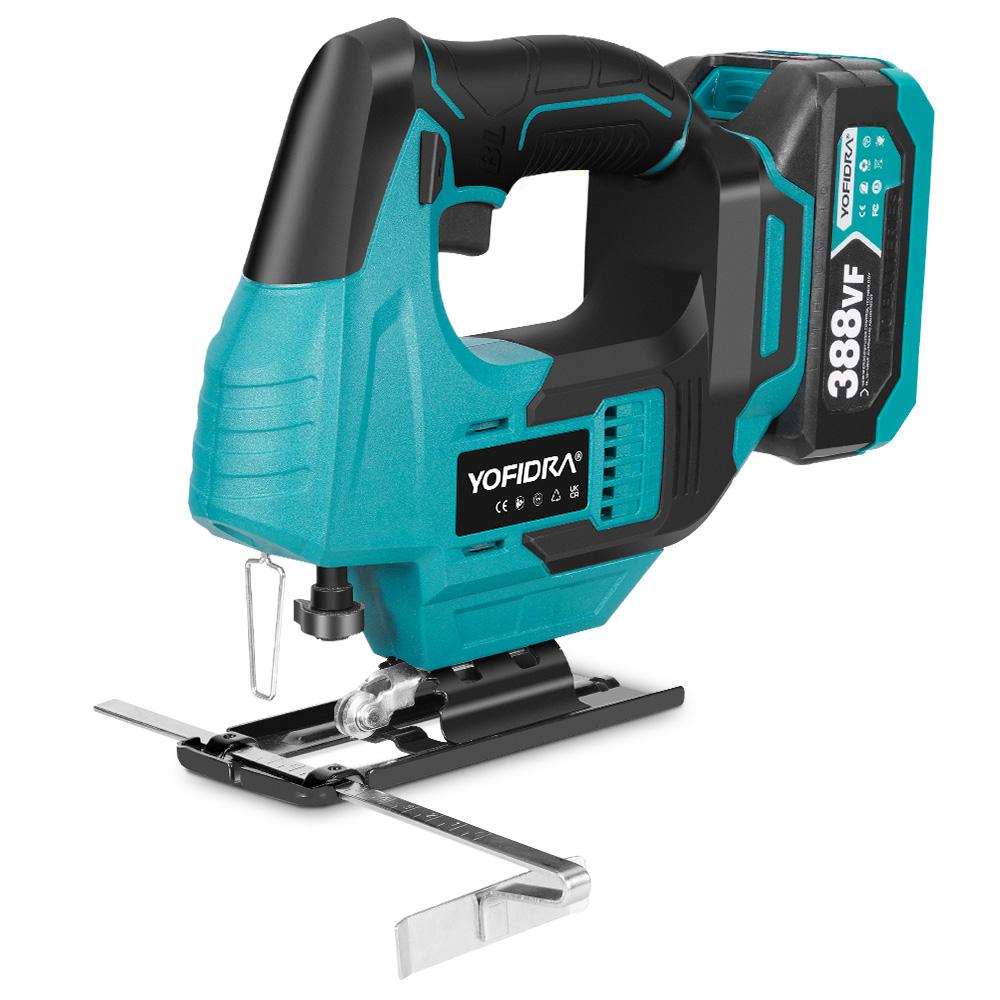 Yofidra Brushless 19mm Electric Jig Saw Infrared Laser Curve Saw Variable Speed MultiFunction Cutter For Makita 18V Battery Pin