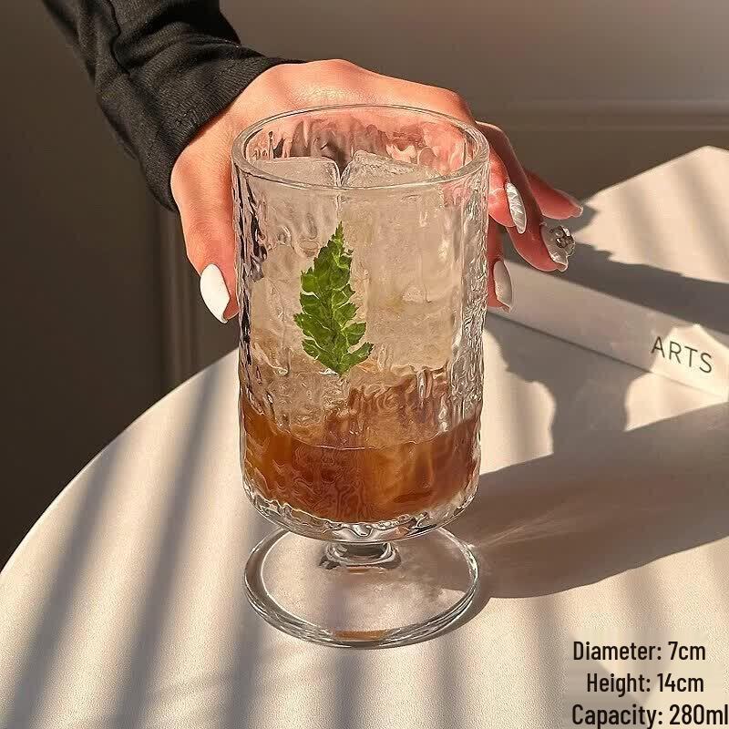 Tree-Textured High-Foot Cocktail  Juice Glass