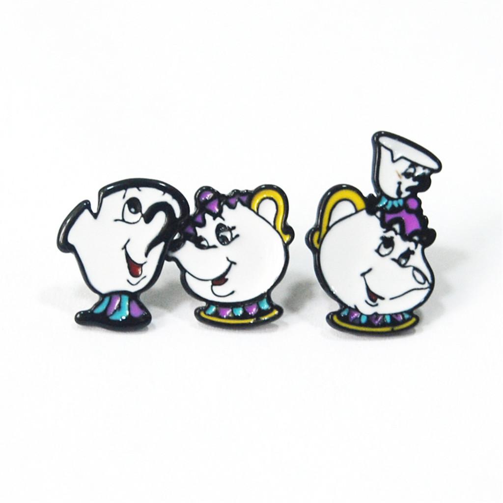 The Beauty And Beast Earrings Mrs Potter Teapot Girls Accessories Decorative