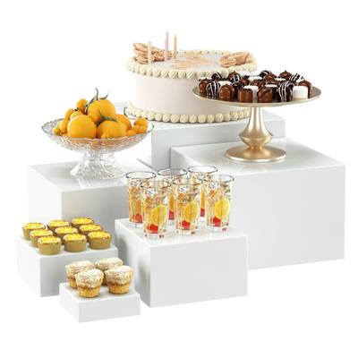 1/6 Stück Lebensmittel-Präsentationserhöher Kuchen-Präsentationsständer Hohe Langlebigkeit Mehrzweck-Würfelboxen Präsentation Nesting-Erhöher mit hohlen Böden