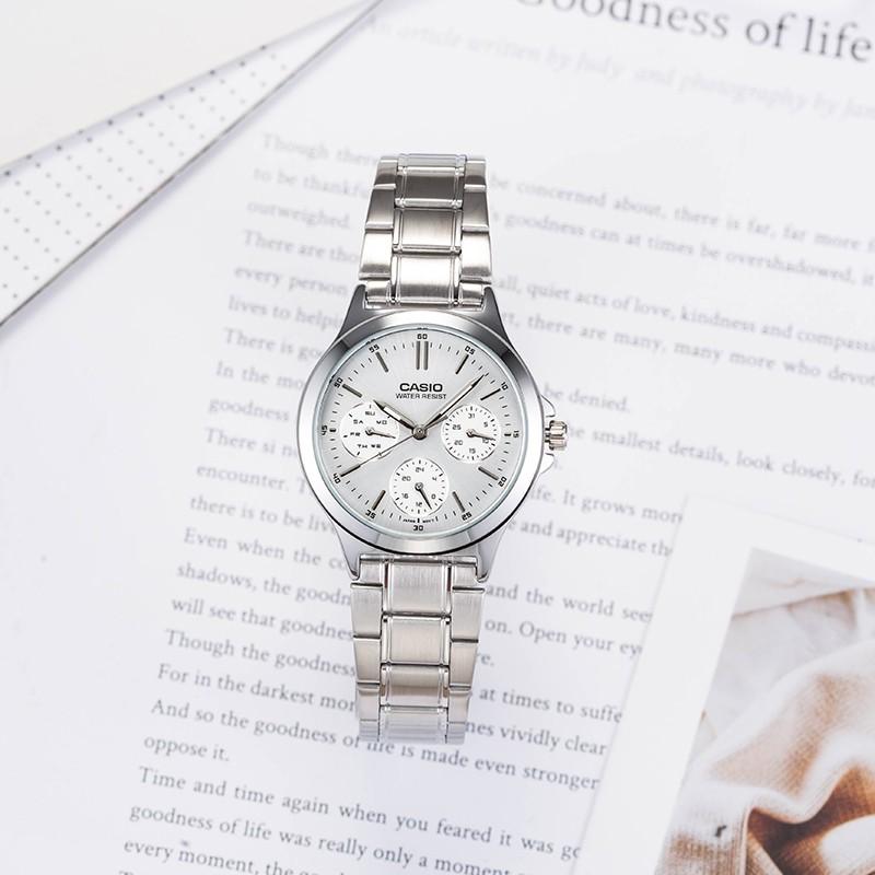 Casio Watch Series-LTP Fashionable Retro Versatile Three Needles Three Eyes Quartz Movement Stainless Steel Strap Japanese MTP-V300D-7A<P-V300D-7A