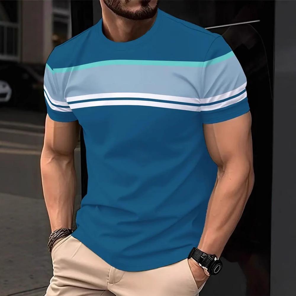 Men's 3D Printed Pattern T-shirt Breathable Lightweight Fabric Regular Edition Round Neck Short Sleeve Comfort Edition T-shirt