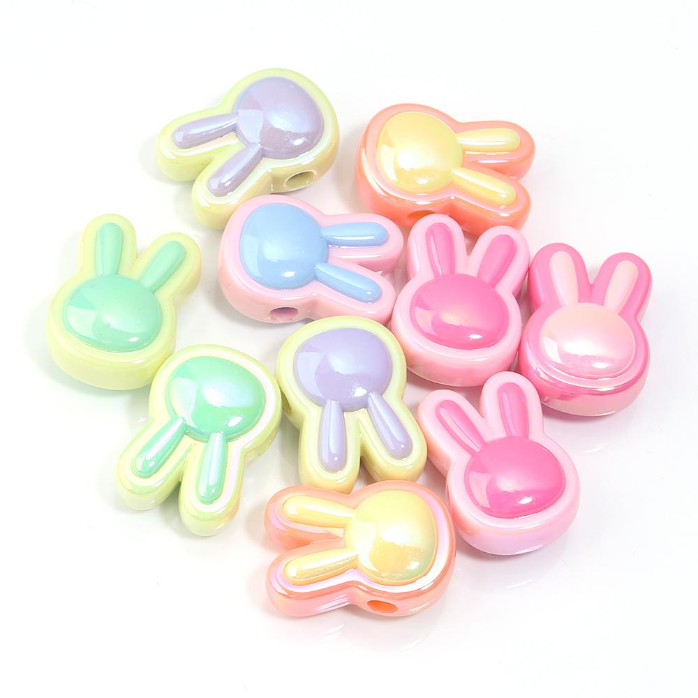 10pcs/Lot AB Colors Acrylic Beads for Jewelry Making Candy Butterfly Tie Star Beads Loose Spacer Beads DIY Bracelet Keychains