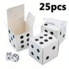 25pcs Dice-shaped Gift Boxes with Ribbon Paper Gift Packaging Box for Party Decoration Storage Box DIY Small Gift Boxes Wedding Bridesmaid