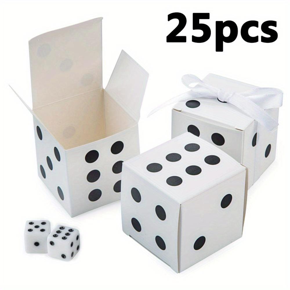 25pcs Dice-shaped Gift Boxes with Ribbon Paper Gift Packaging Box for Party Decoration Storage Box DIY Small Gift Boxes Wedding Bridesmaid