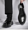 Fashion Autumn New Lace Black Dress Shoes for Men Fashion Casual New Designer Leather Shoes Male British-style Groom Wedding Shoe Man